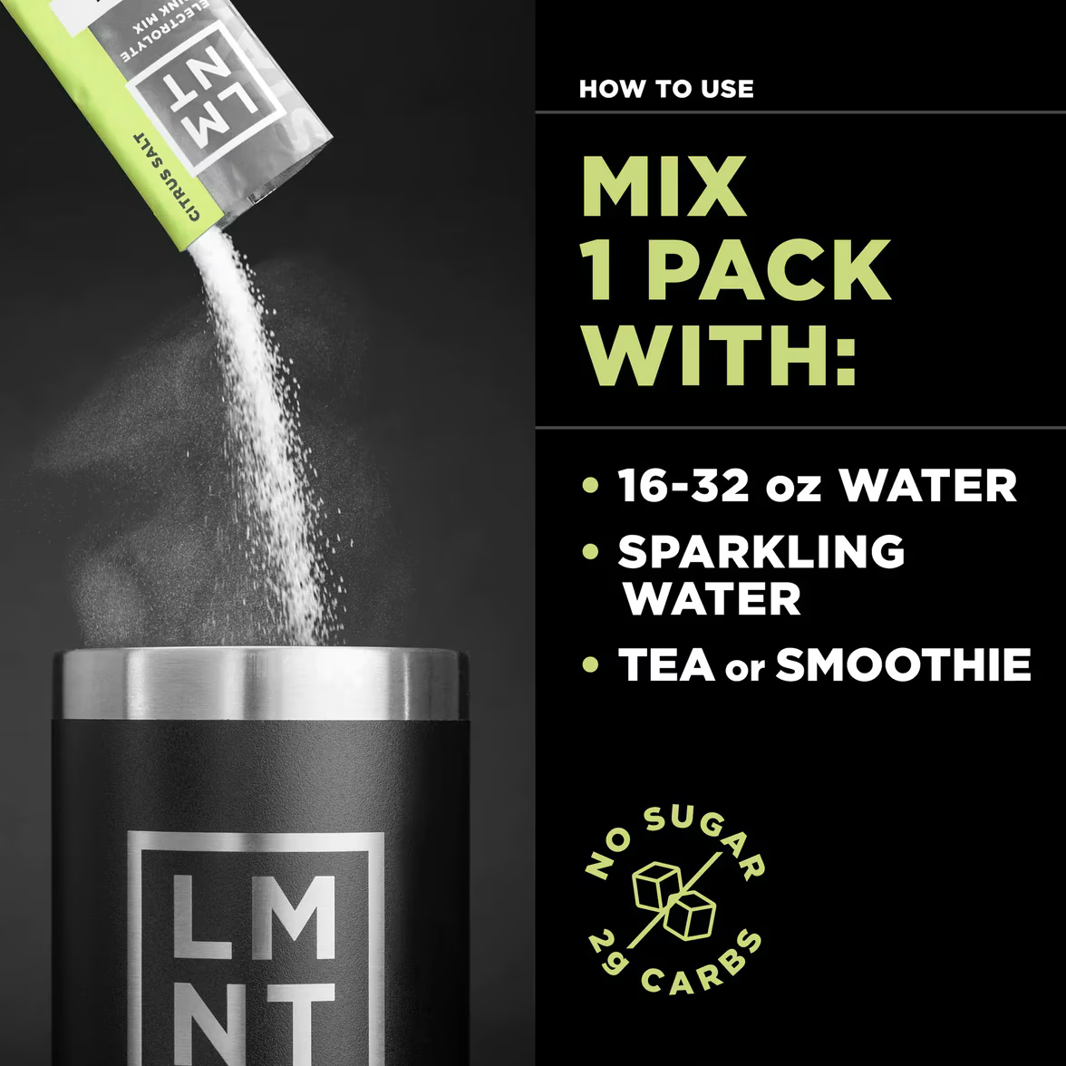 LMNT Zero-Sugar Electrolyte Drink Mix | 30 Stick Packs