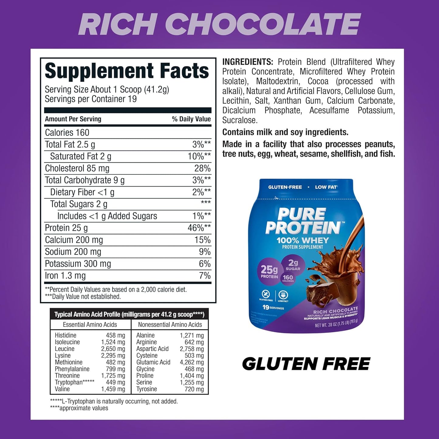 Pure Protein 100% Whey Protein Powder