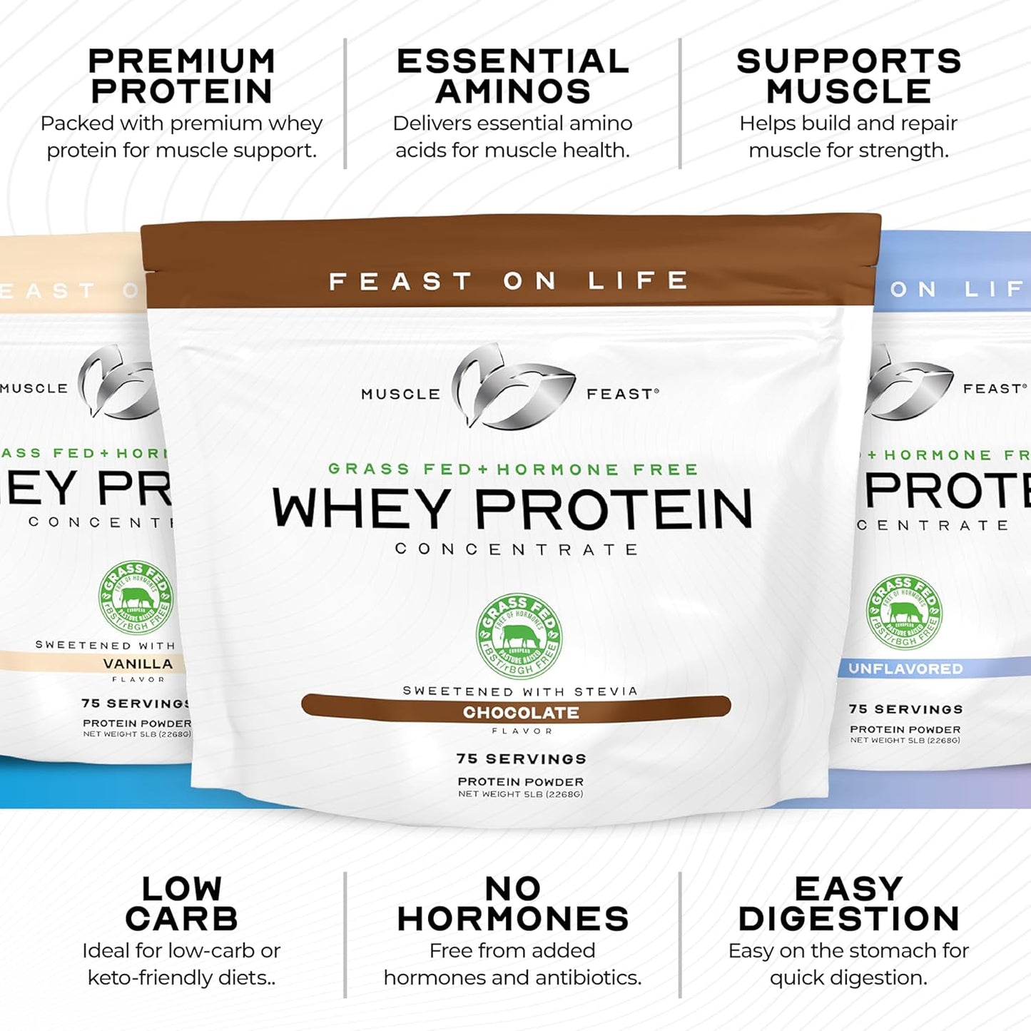 Muscle Feast Grass-Fed Whey Protein Concentrate Powder